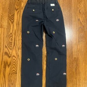 Vineyard Vines Kids Dark Blue Embroidered Formal Trousers